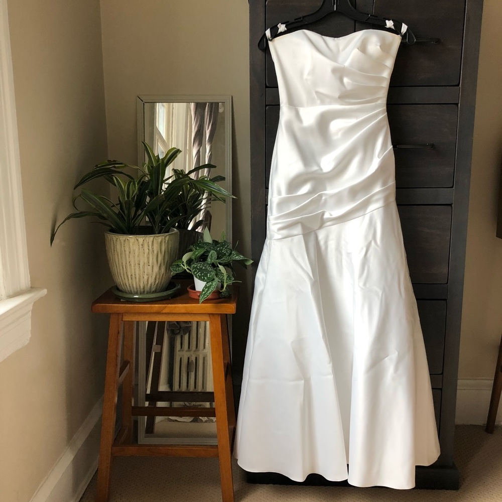 Dessy Bridesmaid Wedding White Dress